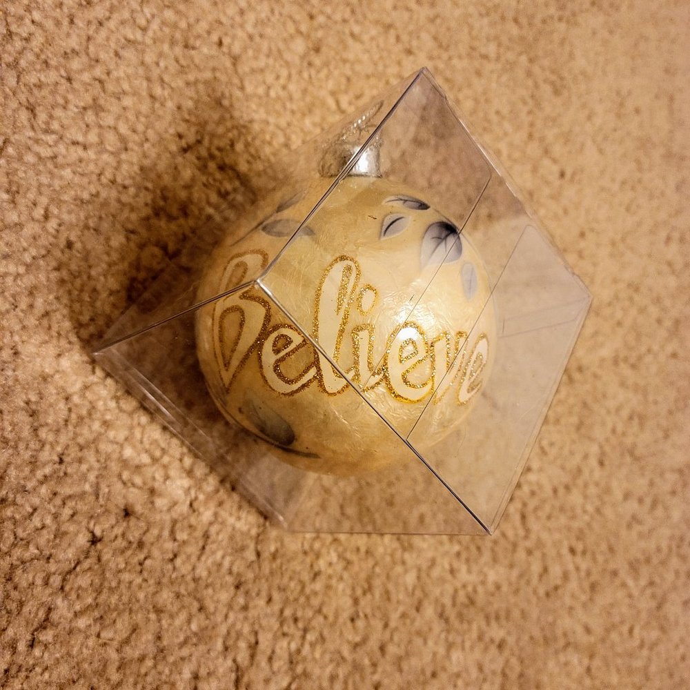 "Believe" Christmas ornament